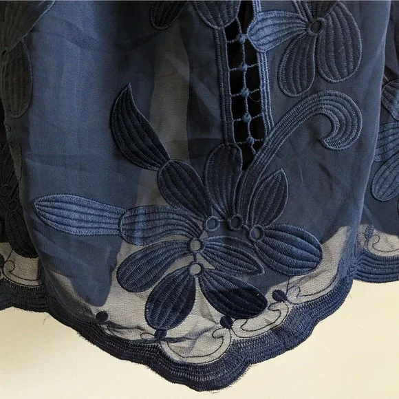 Revolve Lovers + Friends Life's a Beach Navy Blue Off Shoulder Top Womens Size M - Picture 7 of 10